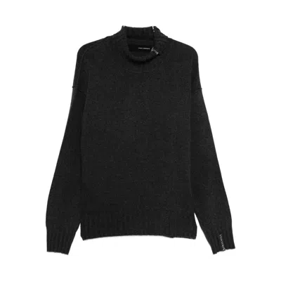 Isabel Benenato Stitch-detail High-neck Sweater In Black