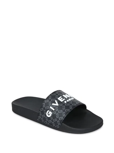 Givenchy Sandalo Slide Con Logo In Black