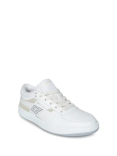 Givenchy G Move White Low Top Sneakers With Logo Detail On The Side In Leather Man