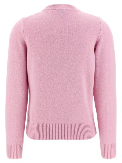 Ganni Wool Sweater With Poodle In Pink