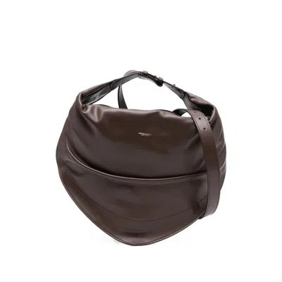 Federico Cina Shoulder Bag In Smooth Calfskin Leather In Brown