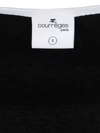 Courrèges Signature Contrast T-shirt In Black