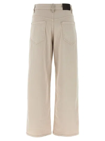 Brunello Cucinelli Loose Barrel Jeans Gray In Neutral