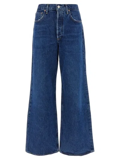Agolde Low Curve High-rise Wide-leg Jeans In Blue