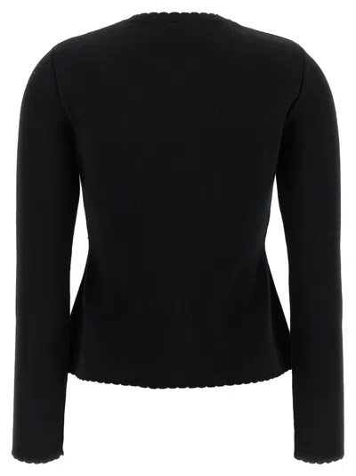 Moschino Chain Cardigan With Laced Hem In Black
