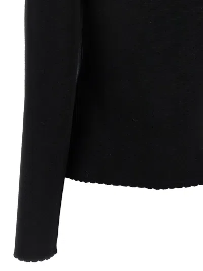 Moschino Chain Cardigan With Laced Hem In Black