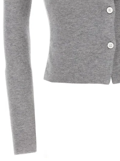 Self-portrait Buttoned Wool Cardigan In Gray