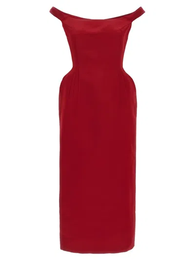 Magda Butrym Silk Satin Sheath Midi Dress
