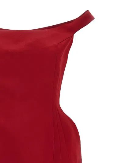 Magda Butrym Silk Satin Sheath Midi Dress