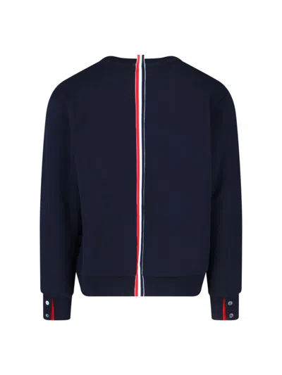 Thom Browne Logo Ribbon Sweatshirt In Blue