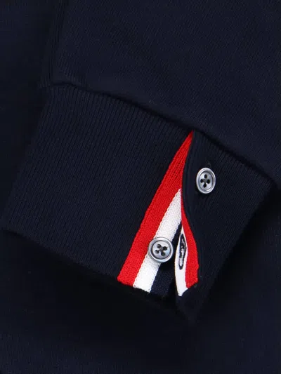 Thom Browne Logo Ribbon Sweatshirt In Blue