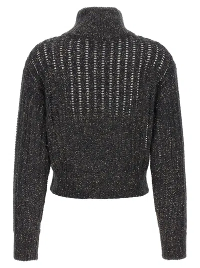 Brunello Cucinelli Rustic Dazzling Net Sweaters And Cardigans Gray