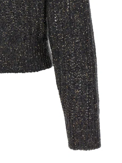 Brunello Cucinelli Rustic Dazzling Net Sweaters And Cardigans Gray