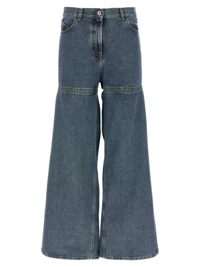 Attico Light Blue Cut-out Jeans In Blue
