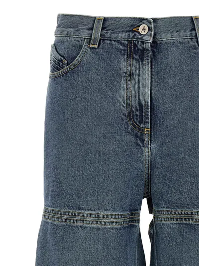 Attico Light Blue Cut-out Jeans In Blue