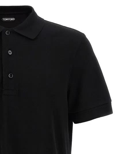 Tom Ford Piqué Shirt Polo Black In Black
