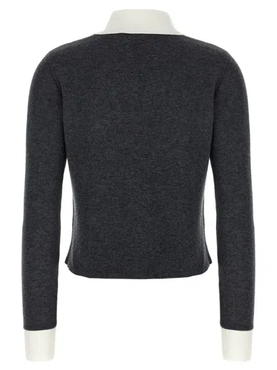 Self-portrait Self Portrait Women Wool Blend Cardigan With Contrasting Collar In Black