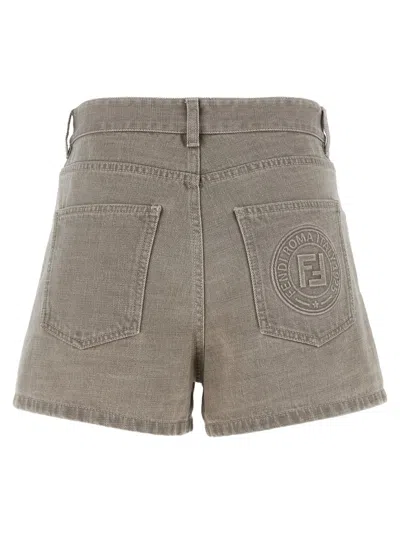 Fendi Grey Denim Shorts