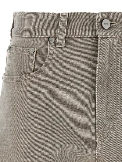 Fendi Grey Denim Shorts