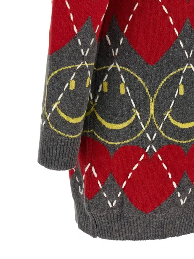 Moschino Wool Blend Mini Dress With Diamond-stitched Pattern