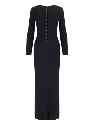 Nili Lotan Roxy Ribbed Button-front Maxi Dress In Black