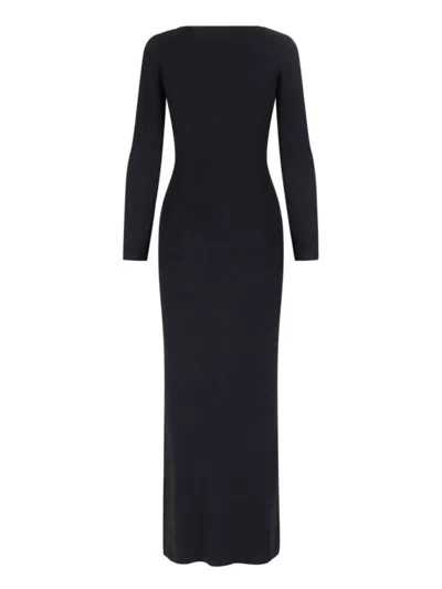 Nili Lotan Roxy Ribbed Button-front Maxi Dress In Black