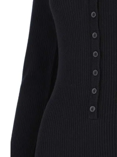Nili Lotan Roxy Ribbed Button-front Maxi Dress In Black
