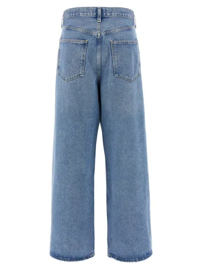 Agolde Low Slung Puddle Straight Leg Jeans In Blue