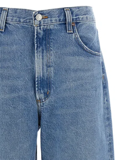 Agolde Low Slung Puddle Straight Leg Jeans In Blue