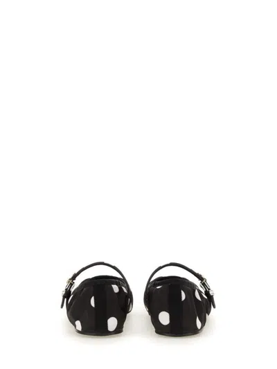 Dolce & Gabbana Odette Polka-dot Satin Ballet Flats