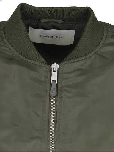 Entire Studios Broad Zip Bomber Jacket In Green