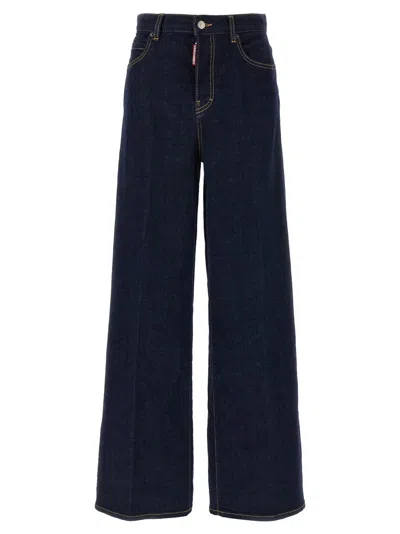 Dsquared2 Dsquared Stretch Denim Traveller Wide Leg Jeans