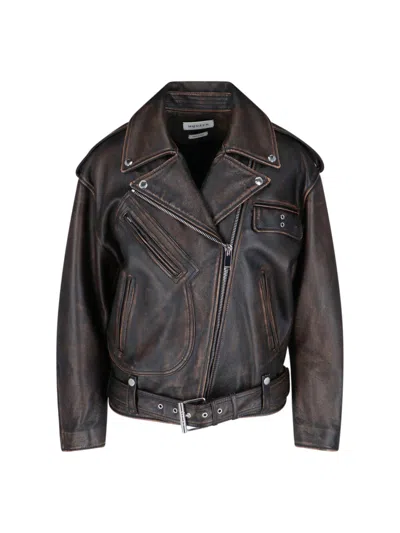 Alexander Mcqueen Waist Belted Epaulettes Lapels Zippered Pockets In Multi