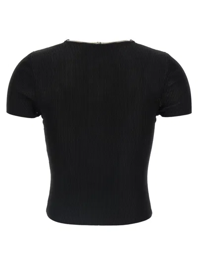 Alexander Wang Ribbed Texture V Neck Chain Detail Top