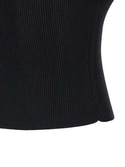 Alexander Wang Ribbed Texture V Neck Chain Detail Top