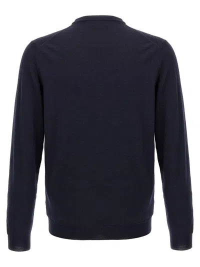 Zanone Crew Neck Wool Sweater With Ribbed Cuffs