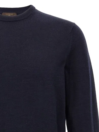 Zanone Crew Neck Wool Sweater With Ribbed Cuffs