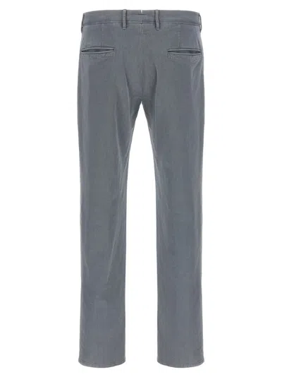 Incotex Cotton Twill Pants With Front And Back Pockets In Gray