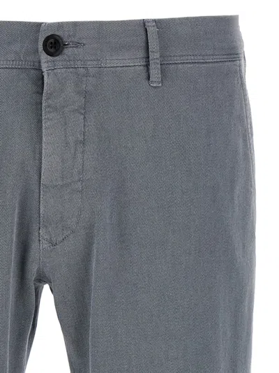 Incotex Cotton Twill Pants With Front And Back Pockets In Gray
