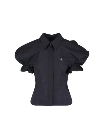Vivienne Westwood Relaxed Fit Top Puff Sleeves In Black