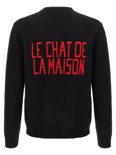 Valentino Garavani Sweater With Le Chat De La Maison Patch In Black