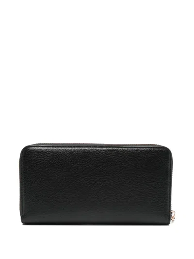 Liu •jo Logo Zip-around Wallet In Black