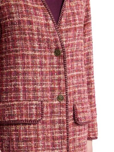 Etro Checked Cotton And Wool-blend Coat In Red