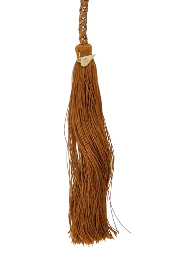 Forte Forte Tie-around Braided Tassel Belt In Brown
