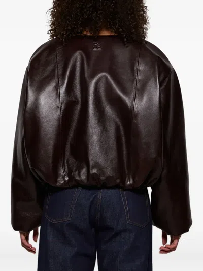 Magda Butrym Balloon-sleeve Bomber Jacket In Brown