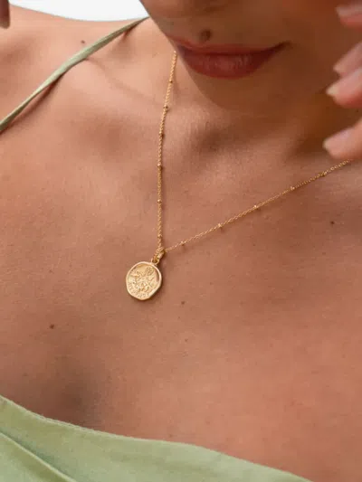 Dower & Hall Lucky Sixpence Necklace In Gold