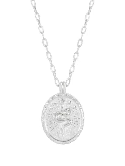 Dower & Hall Snake Talisman Necklace In Neutral