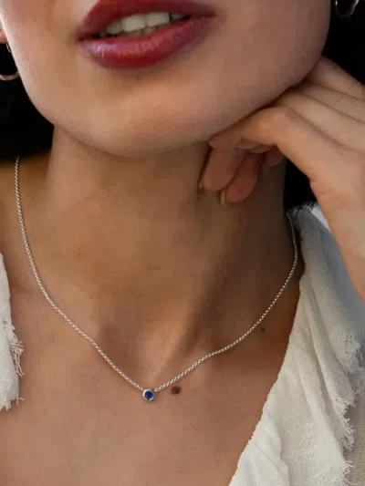 Dower & Hall Round-dewdop Sapphire Pendant Necklace In Metallic