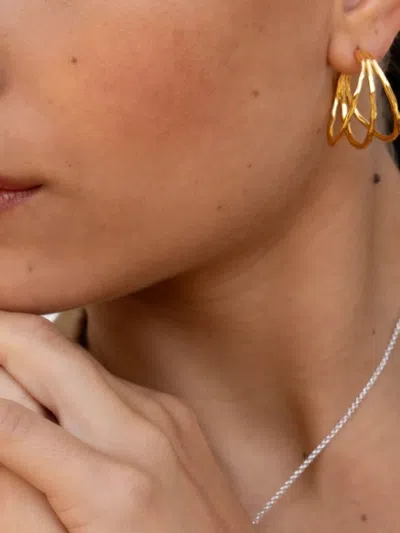 Dower & Hall Waterfall Hoops In Gold