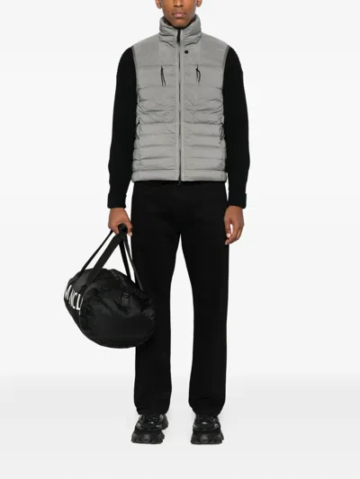 Stone Island Down Vest With Seamless Feather Tunnels And Anti-drop In Gray